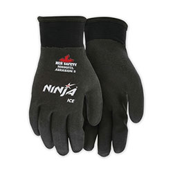 MCR Safety Ninja® Ice HPT® Fully Coated Insulated Work Gloves, 2X-Large, Black