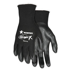 MCR Safety Ninja X Bi-Polymer Coated Palm Gloves, Medium, Black