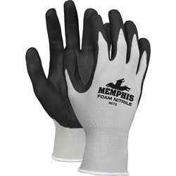 MCR Safety Safety Knit Glove, Nitrile Coated, Medium, Gray