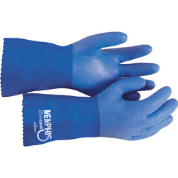 MCR Safety Seamless Gloves, w/ Sandy Finish, Large, Blue