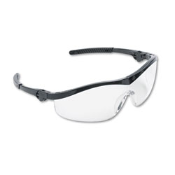 MCR Safety Storm Wraparound Safety Glasses, Black Nylon Frame, Clear Lens, 12/Box