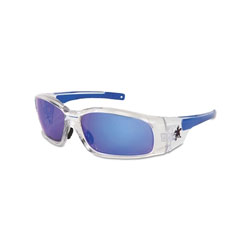 MCR Safety Swagger® Safety Glasses, Blue Diamond Mirror Lens, Duramass HC, Clear Frame