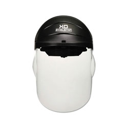 MCR Safety XO Skeleton Headgear with Molded Faceshield, Hardcoat, Clear, Polycarb, 12-1/2 in L x 9 in H