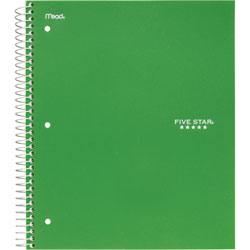 Mead 5-Subject Notebook, College-Ruled, 8-1/2 in x 11 in, GN