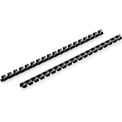 Mead Binding Spines, 19-Hole, 70-Sheet Capacity, 7/16 in , 125/Bx,Bk