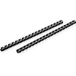 Mead Binding Spines, 19-Hole, 85-Sheet Capacity, 1/2 in , 125/Bx, Bk
