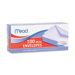 Mead White No 10 Gummed Plain Envelopes