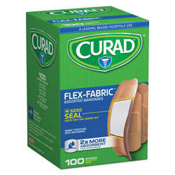 Medline Flex Fabric Bandages, Assorted Sizes, 100 per Box