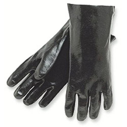 Memphis Glove Economy Dipped PVC Gloves, Large 14 in, Black