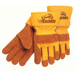 Memphis Glove Premium Side Split Cow Gloves, Large, Select A Side Leather, Rust/Orange