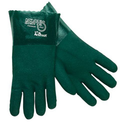 Memphis Glove Premium Double-Dipped PVC Gloves, Large, Green