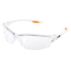 Memphis Glove Law® LW2 Series Safety Glasses, Clear Lens, TPR Nose Piece and Temple Inserts, Clear Frame