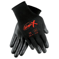 Memphis Glove Ninja® X Bi-Polymer Coated Palm Gloves, Large, Black