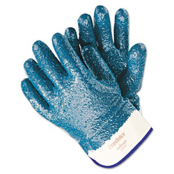 Memphis Glove Predator® Nitrile Coated Gloves, Extra Rough Finish, Large, Blue