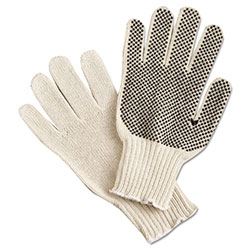 Memphis Glove PVC Dot String Knit Gloves, Large, Natural, 1-Sided Dots