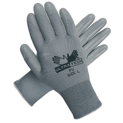 Memphis Glove UltraTech PU Coated Glove, Medium, Gray