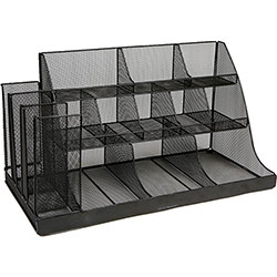 Mind Reader 14-Compartment Coffee/Condiment Organizer, 14 Compartment(s), 3 Tier(s), 12.8 in Height x 24 in Width x 12 in Depth