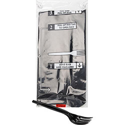 Mind Reader Cutlery Dispenser Utensil Refill, 100/Pack, Fork, Kitchen, Breakroom, Black