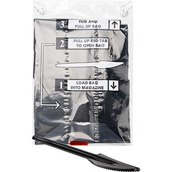 Mind Reader Cutlery Dispenser Utensil Refill, 100/Pack, Knife, Kitchen, Breakroom, Black