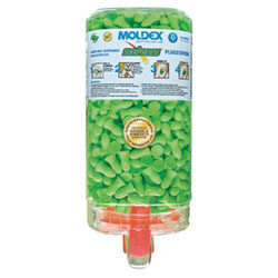 Moldex PlugStation® Earplug Dispenser, Disposable Plastic Bottle, Foam Earplugs, Bright Green, Meteors®