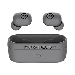 Morpheus 360® Spire True Wireless Earbuds Bluetooth In-Ear Headphones with Microphone, Dark Gray