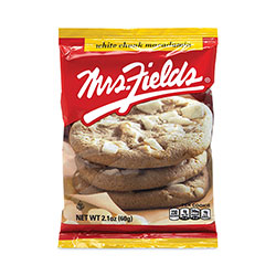 Mrs. Fields® White Chunk Macadamia Cookies, 2.1 oz, Individually Wrapped Pack, White Chocolate, 12/Box