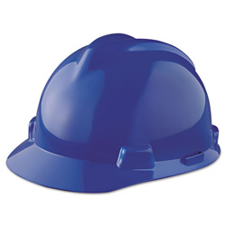 MSA V-Gard® Protective Cap, Staz-On, Slotted, Blue