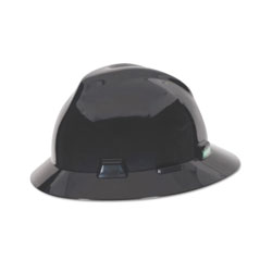 MSA V-Gard® Protective Hats, Fas-Trac Ratchet Suspension, 6 1/2 - 8, Black