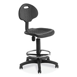 National Public Seating 6700 Series Polyurethane Adj Height Task Chair, Supports 300 lb, 22 in-32 in Seat Ht, Black Seat/Back/Base