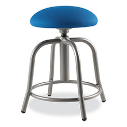 National Public Seating 6800 Series Height Adj Fabric Padded Seat Stool, Supports 300lb, 18 in-25 in Ht, Cobalt Blue Seat/Gray Base