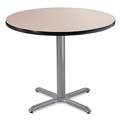 National Public Seating Cafe Table, 36 in Diameter x 30h, Round Top/X-Base, Gray Nebula Top, Gray Base