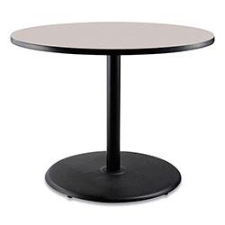 National Public Seating Cafe Table, 36 in Diameter x 30h, Round Top/Base, Gray Nebula Top, Black Base