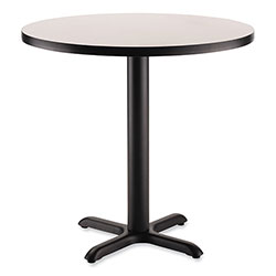 National Public Seating Cafe Table, 36 in Diameter x 30h, Round Top/X-Base, Gray Nebula, Black Base