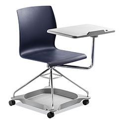 National Public Seating CoGo Mobile Tablet Chair, Supports Up to 440 lb, 18.75 in Seat Height, Blue Seat/Back, Chrome Frame