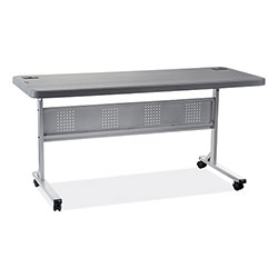 National Public Seating Flip-N-Store Training Table, Rectangular, 24 x 60 x 29.5, Charcoal Gray