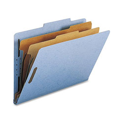 Nature Saver Classification Folders, w/ Fasteners, 2 Dividers, Legal, 10/Box, Beige