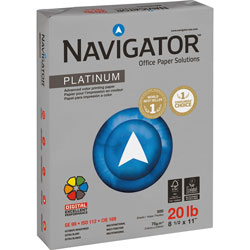 Navigator Platinum Paper, 99 Bright, 20lb, 8.5 x 11, White, 500 Sheets/Ream, 10 Reams/Carton