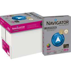 Navigator Platinum Paper, 99 Bright, 28lb, 8.5 x 11, White, 500/Ream