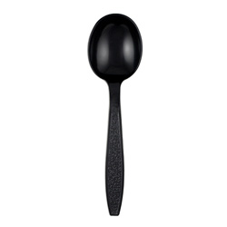 Netchoice Heavy Weight Polystyrene Black Soupspoon, Case of 1000