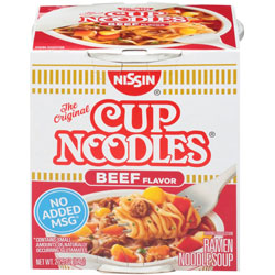 Nissin Top Ramen Beef Flavor Cup Noodles - Beef - 2.25 oz - 12 / Carton