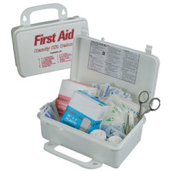 North Safety Products Handy Deluxe First Aid Kit, Treats Cuts, Bruises, Eye Care and Burns, Plastic Case
