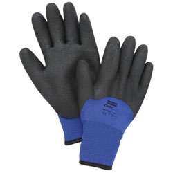 North Safety Products NorthFlex™ Cold Grip™ Coated Gloves, Large, Black/Blue