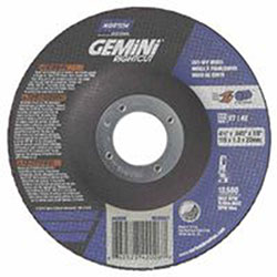 Norton Gemini®RightCut® Depressed Center Wheel, Aluminum Oxide, 4.5 in dia, 7/8 in Arbor, 24 Grit