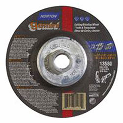 Norton Gemini Type 27 Grinding and Cutting Wheel, 4-1/2 in dia, 1/8 in Thick, 5/8 in -11 Arbor
