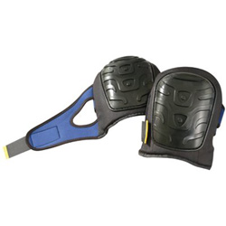 Occunomix Premium Flat Cap Gel Knee Pad, Hook and Loop, Black/Blue