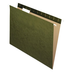 Office Impressions Hanging File Folders, Letter Size, 1/5-Cut Tab, Standard Green, 25/Box