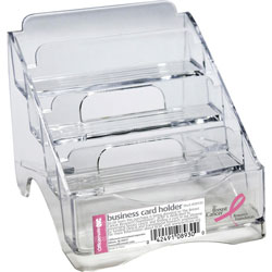 Officemate Business Card Holder, BCA, Plastic, 4-Tier, 4 in x 3-3/4 in x 4 in, CL