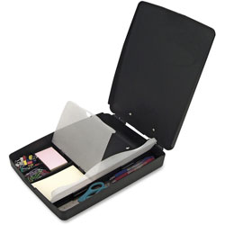 Officemate Extra Storage/Supply Clipboard Box, 1 in Capacity, 8 1/2 x 11, Charcoal