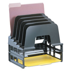 Officemate Incline Sorter, 5 Sections, Letter Size Files, 9.13 in x 13.5 in x 14 in, Black