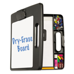 Officemate Portable Dry Erase Clipboard Case, 4 Compartments, 1/2 in Capacity, Charcoal